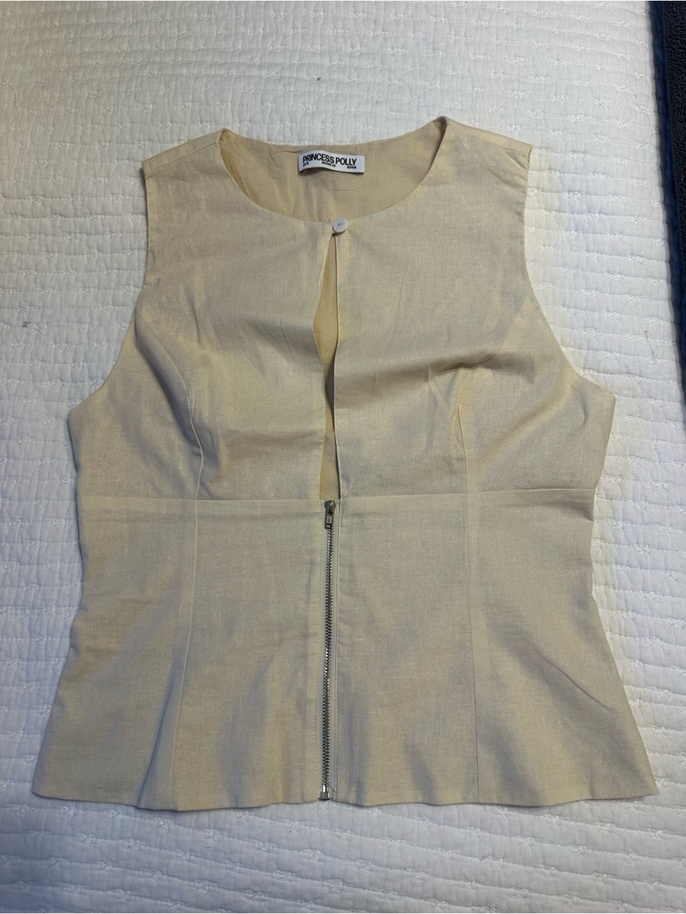 Cream Linen Top